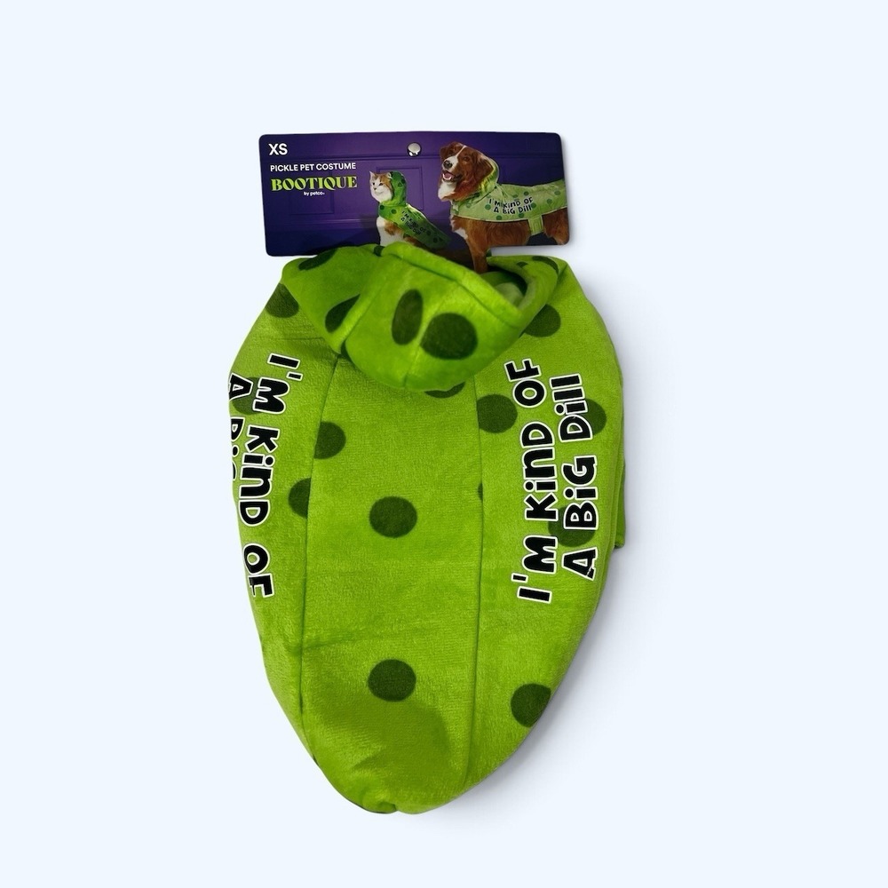 BOOTIQUE Dog PICKLE Halloween Costume IM KIND OF A BIG DILL Size XS